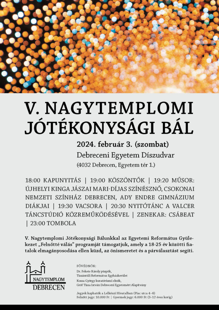 V. Nagytemplomi Jótékonysági Bál plakát